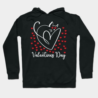 Valentines Day Cat Red Roses Cute Valentine Pet Women Girls Hoodie